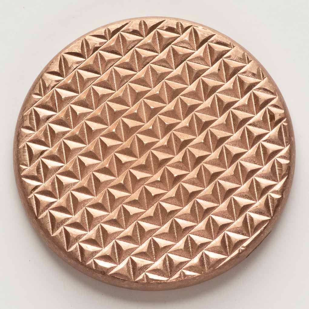 The grippy textured side of the duplex worry coin Duplex Worry Stone - Raw Copper - Hammered and Textured Combo Coin | Shire Post Mint Gifts