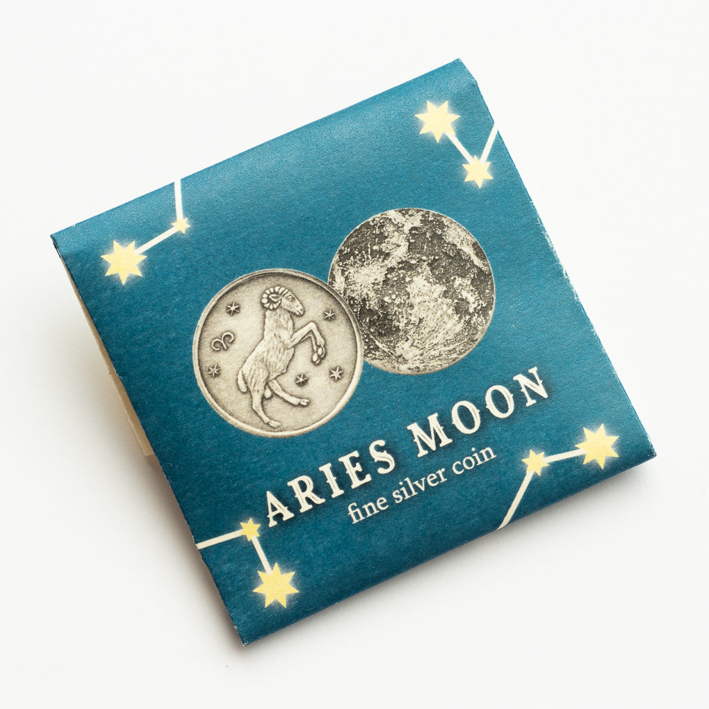 Zodiac Aries Moon Silver Coin