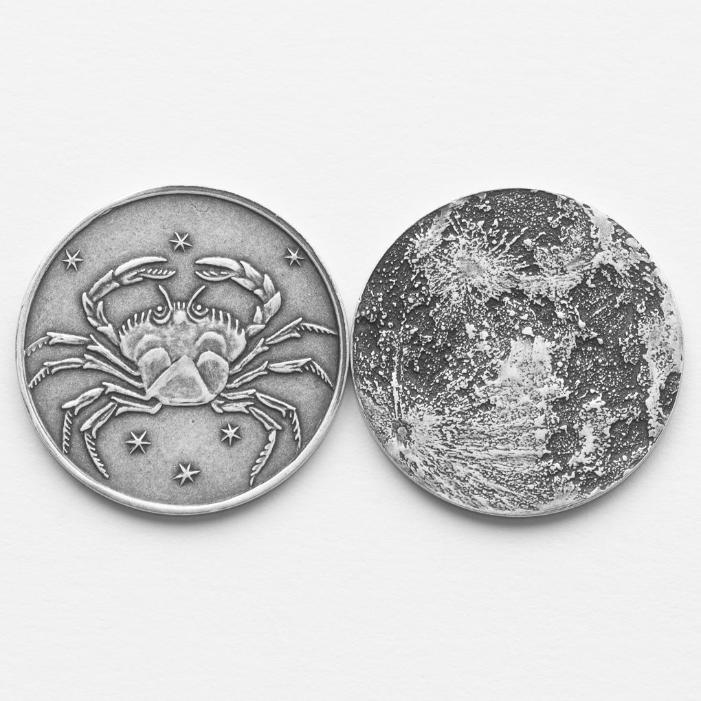 Zodiac Cancer Moon Silver Coin