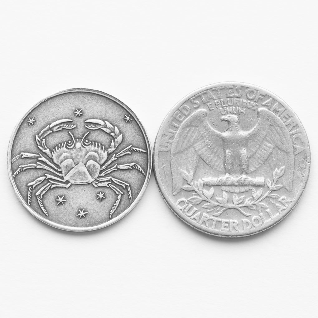 Zodiac Cancer Moon Silver Coin