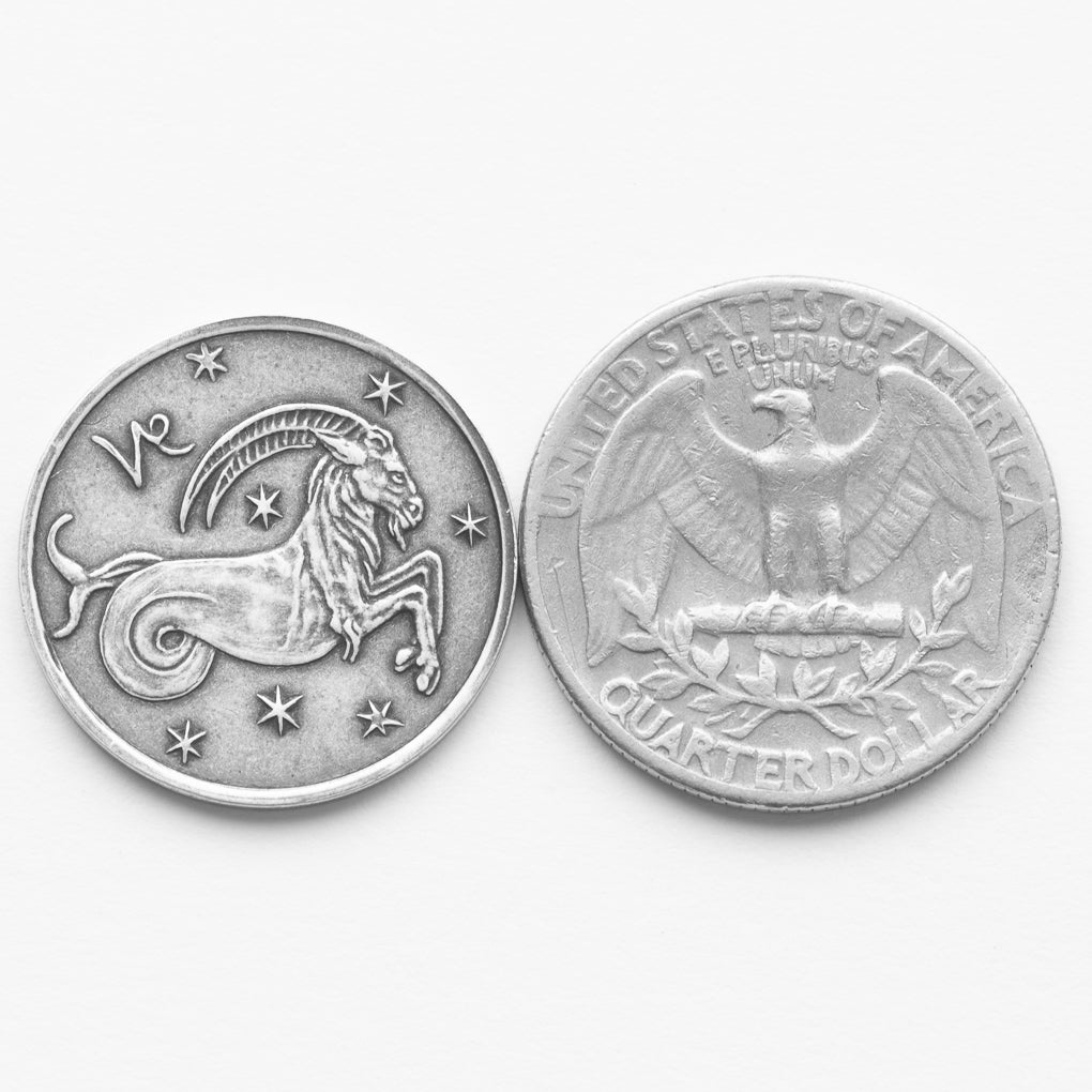Zodiac Capricorn Moon Silver Coin
