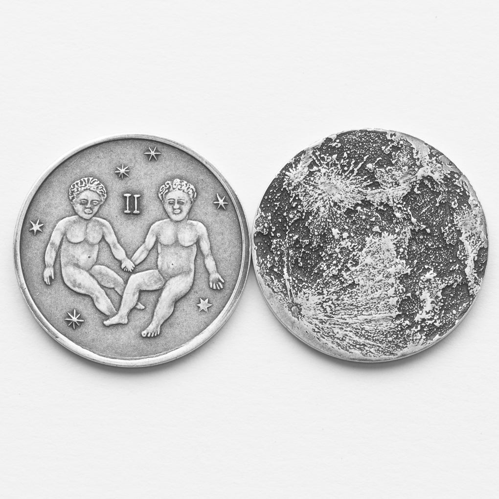 Zodiac Gemini Moon Silver Coin