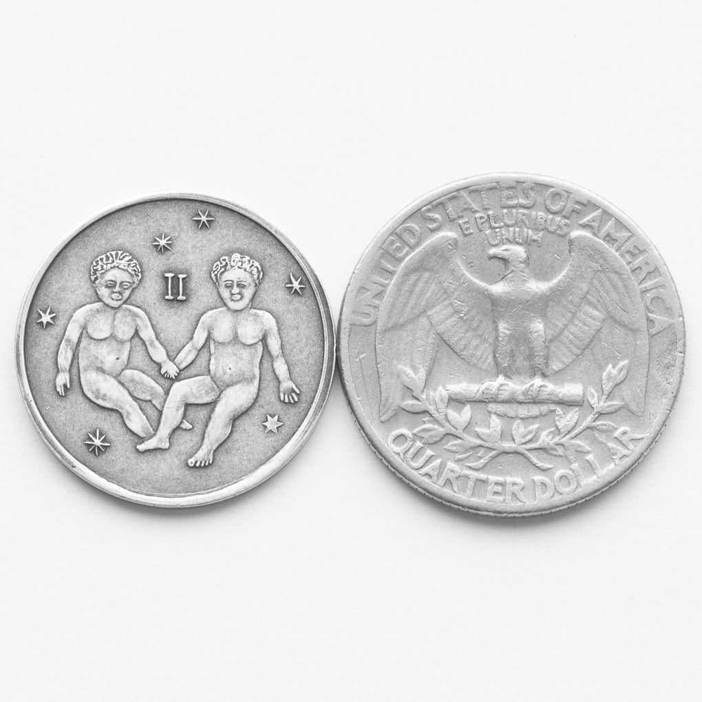 Zodiac Gemini Moon Silver Coin