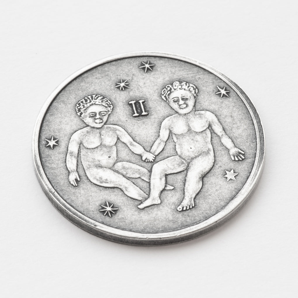 Zodiac Gemini Moon Silver Coin