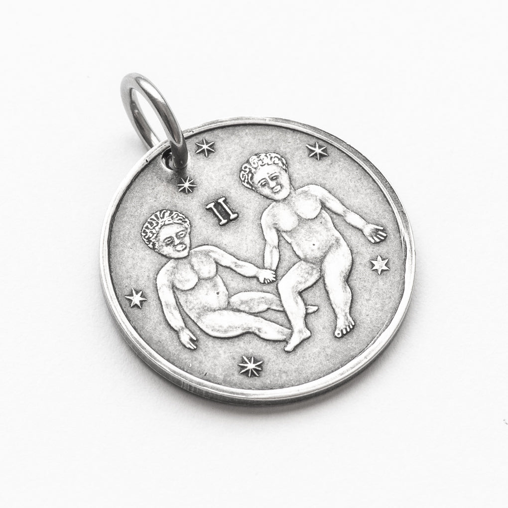 Zodiac Gemini Moon Silver Necklace