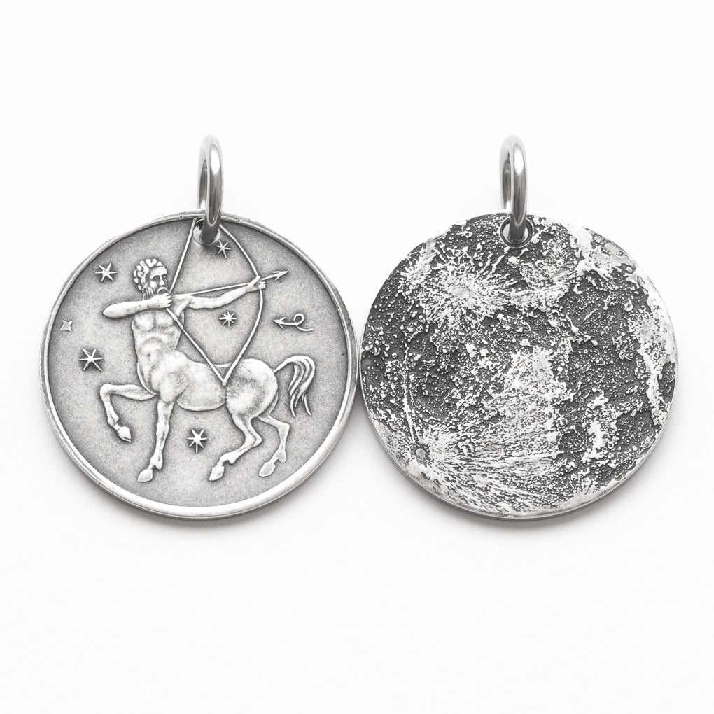 Zodiac Sagittarius Moon Silver Necklace