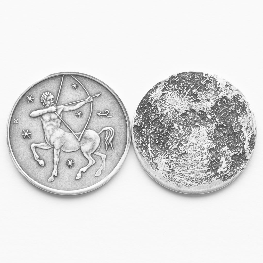 Zodiac Sagittarius Moon Silver Coin