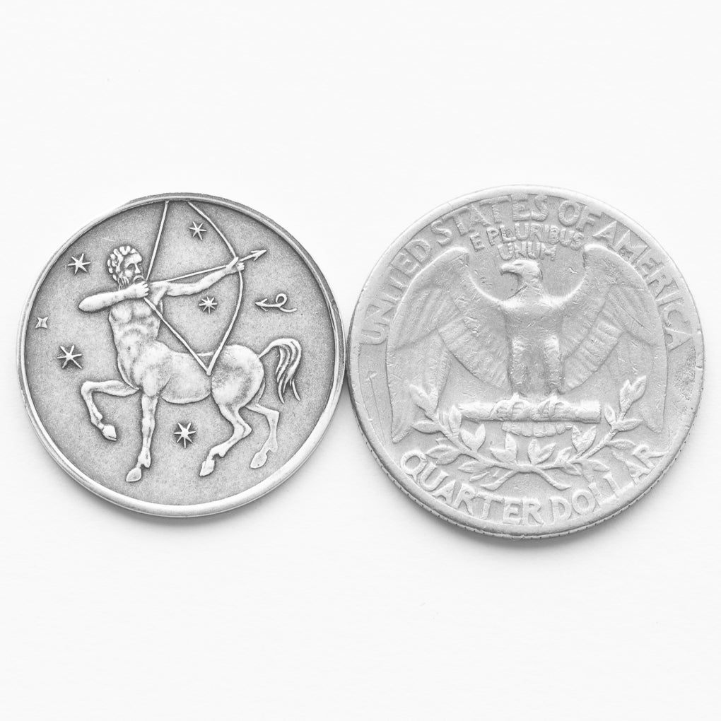 Zodiac Sagittarius Moon Silver Coin