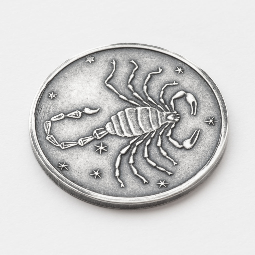 Zodiac Scorpio Moon Silver Coin