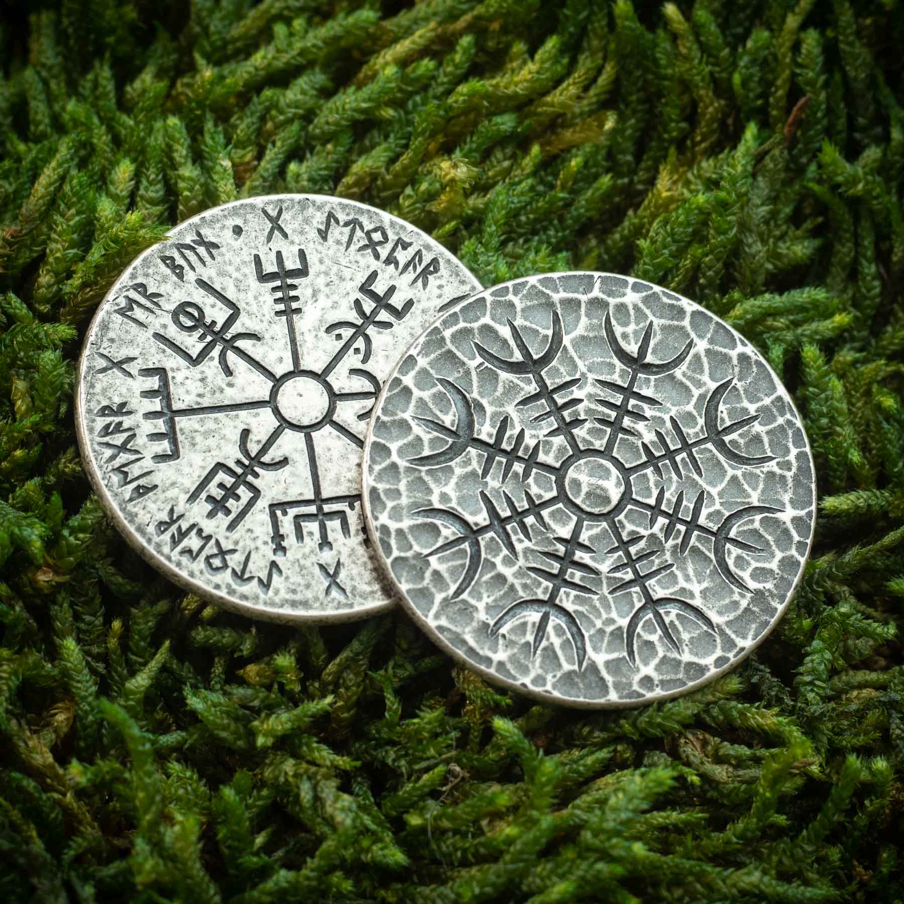 Norse Dual Stave - .999 Fine Silver Coin - Aegishjalmur Vegvisir | Shire Post Mint