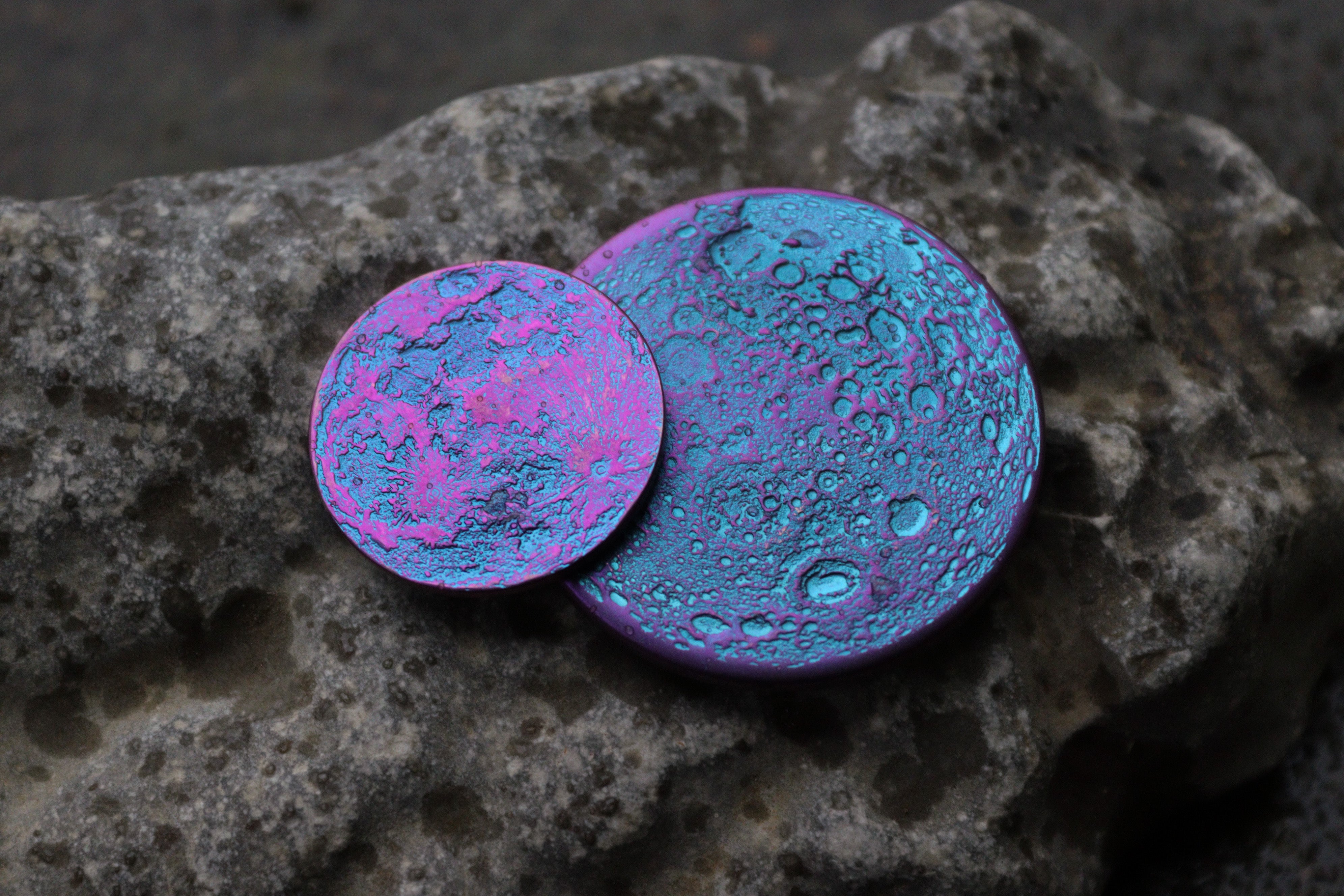 Blurple Moons by Shire Post Mint - Blue and Purple Two-Tone Celestial Lunar Collectible Coins