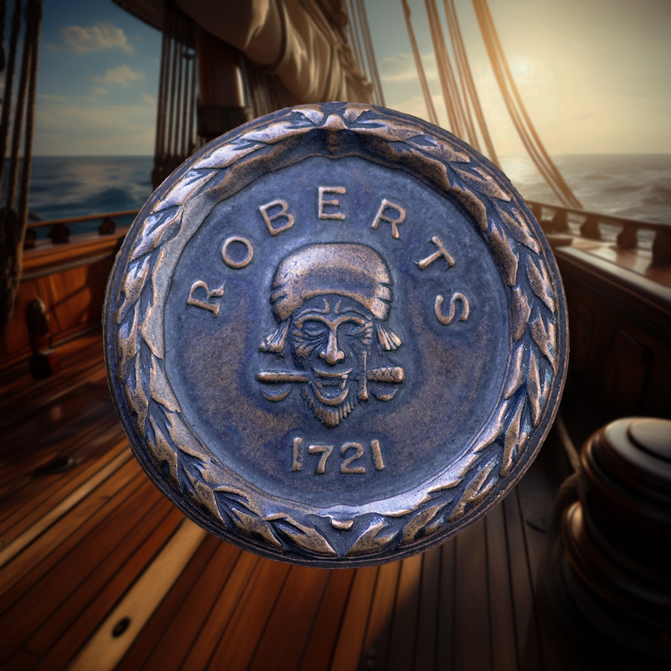 Pirate Roberts Coin in Solid Copper