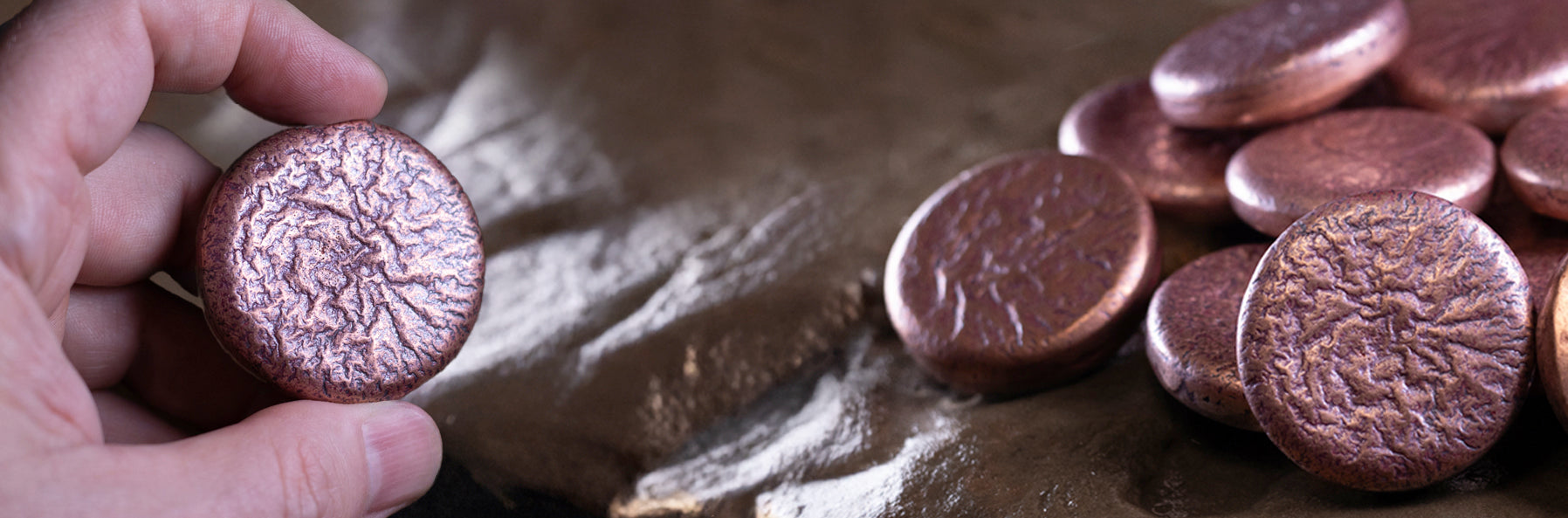 Shire Post Mint Copper Hand Poured Worry Stone Fidget Pucks