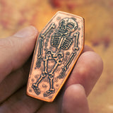 Memento Mori Coffin Skeleton Skull Stoic Copper Coin | Shire Post Mint