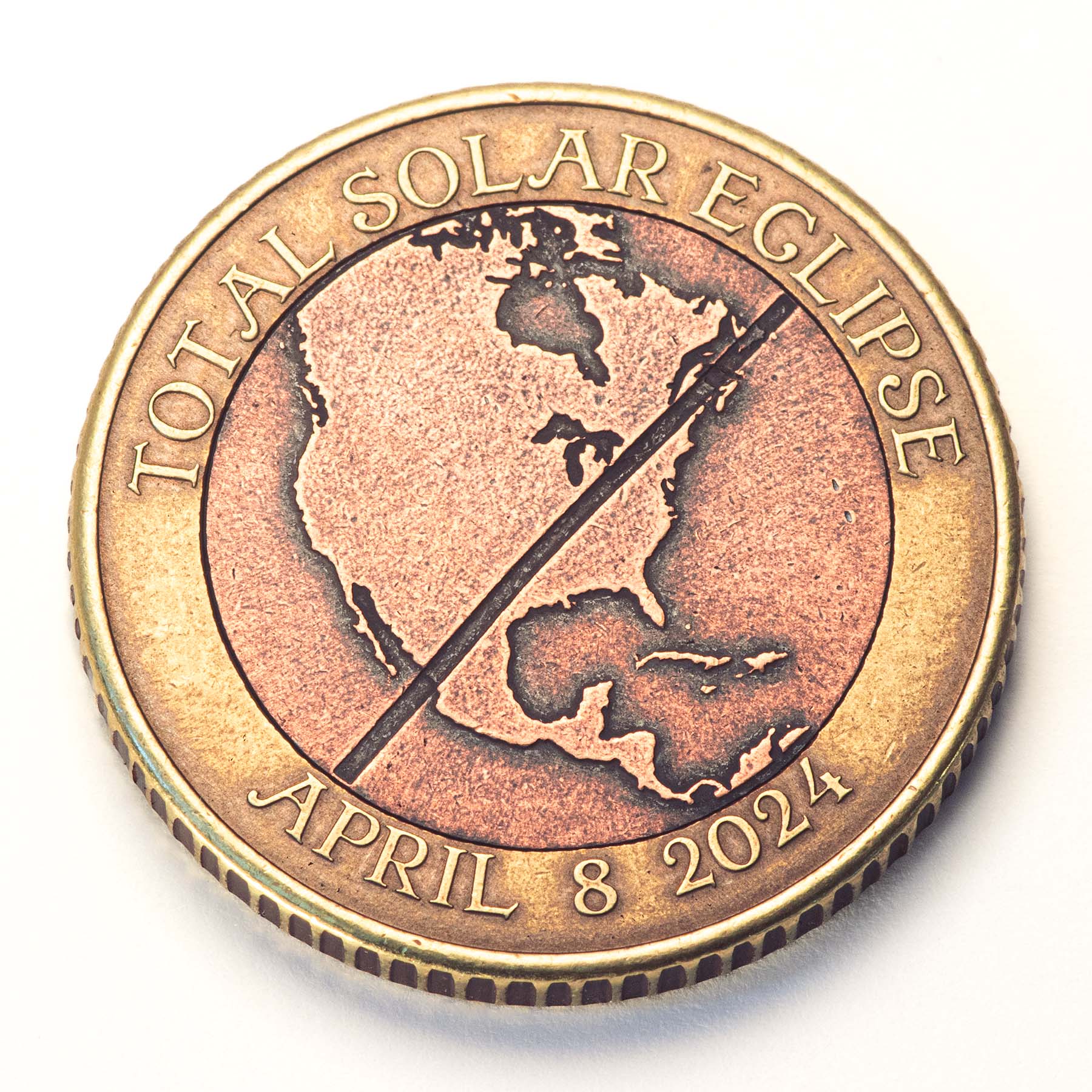 2024 Total Solar Eclipse Commemorative Coin - Copper and Brass