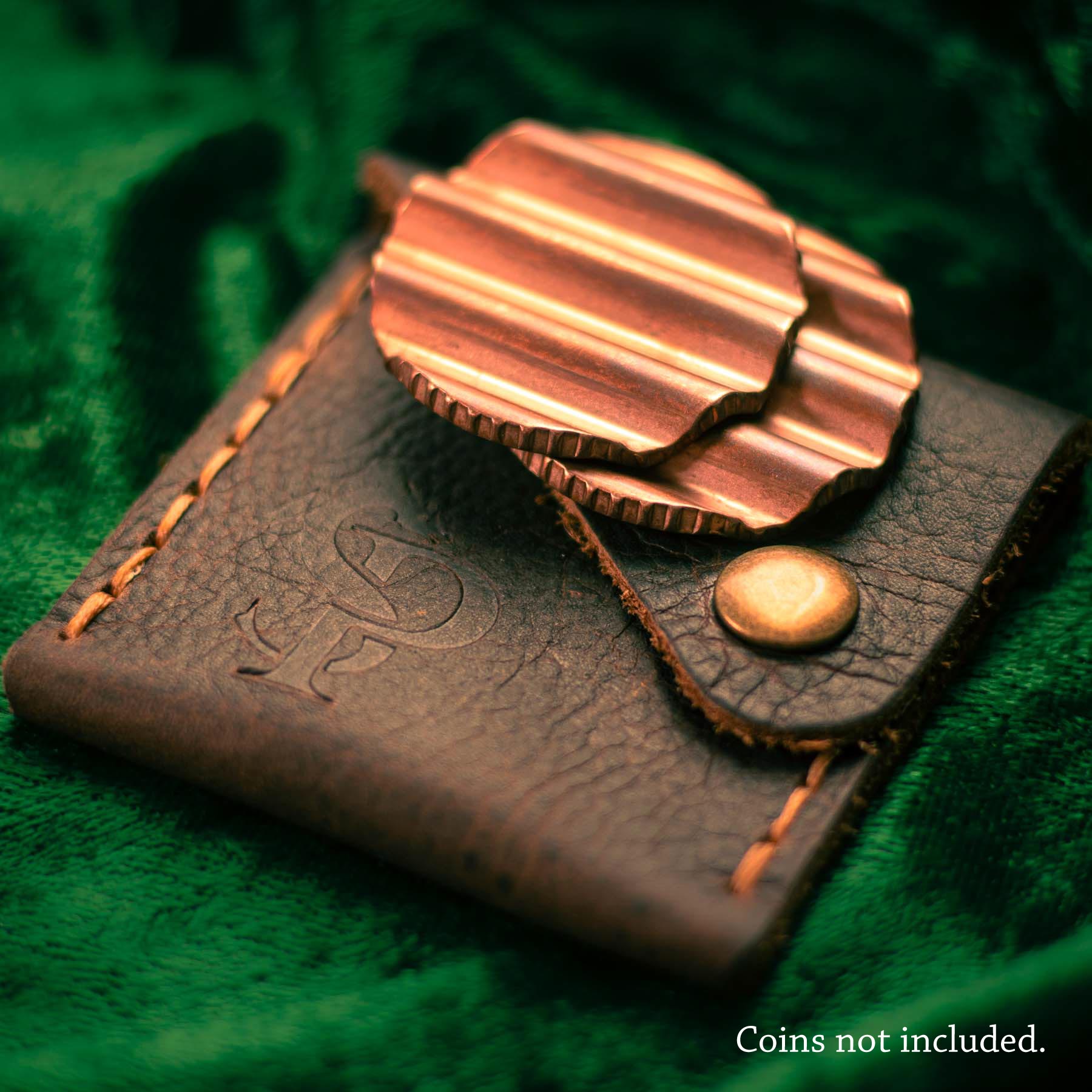 Square Leather Coin Pouch with Haptic Worry Fidget Pickles| Shire Post Mint