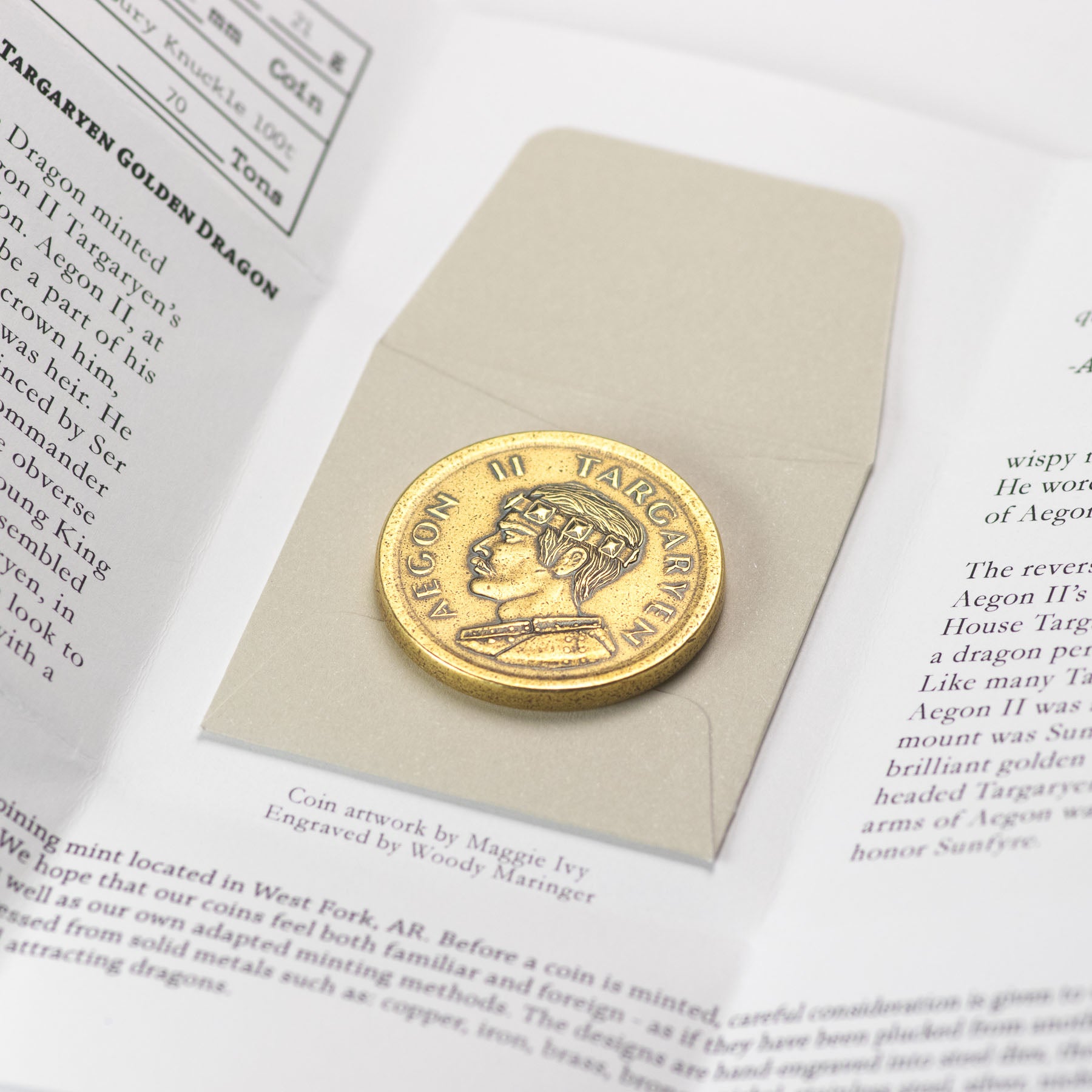 Aegon II Targaryen Golden Dragon Coin  