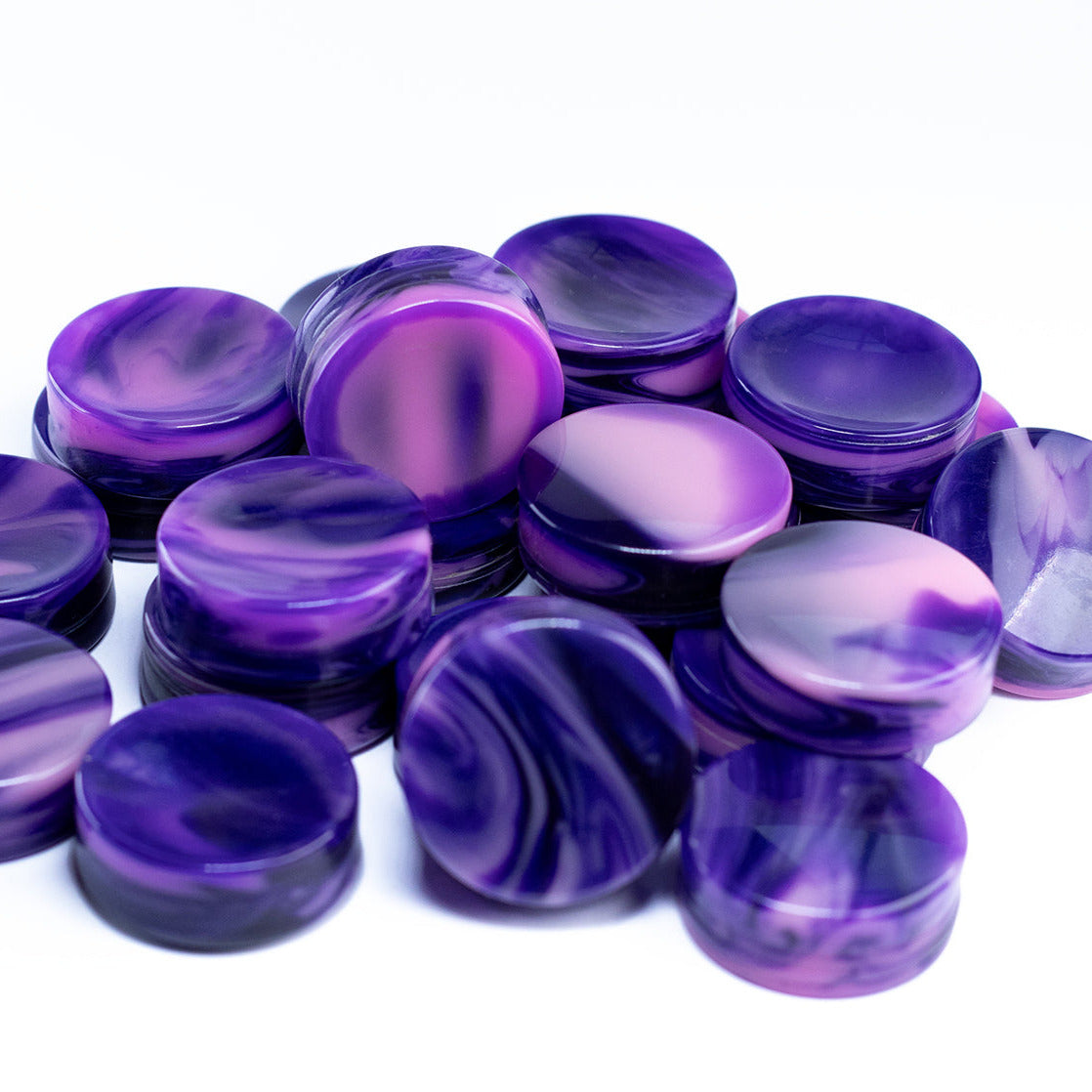 "Larry S." Pink, Purple & Black Upcycled Bowling Ball Worry Stone