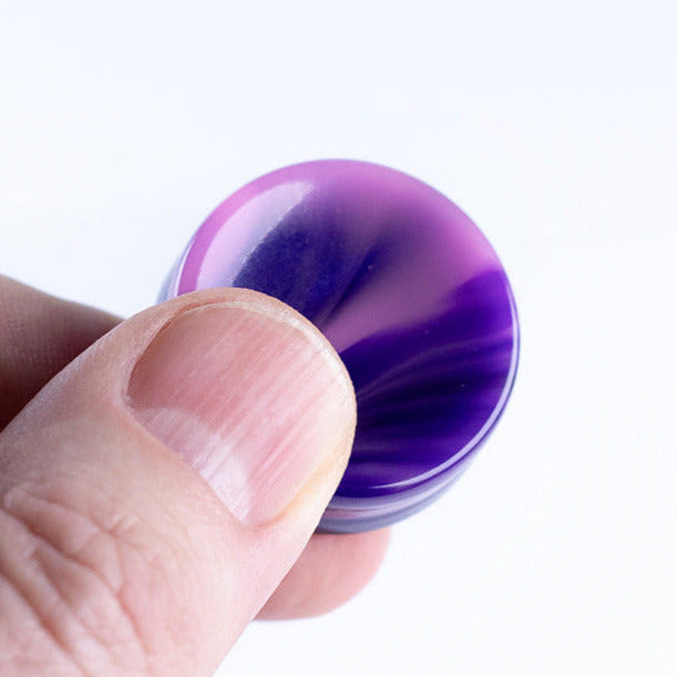 "Larry S." Pink, Purple & Black Upcycled Bowling Ball Worry Stone