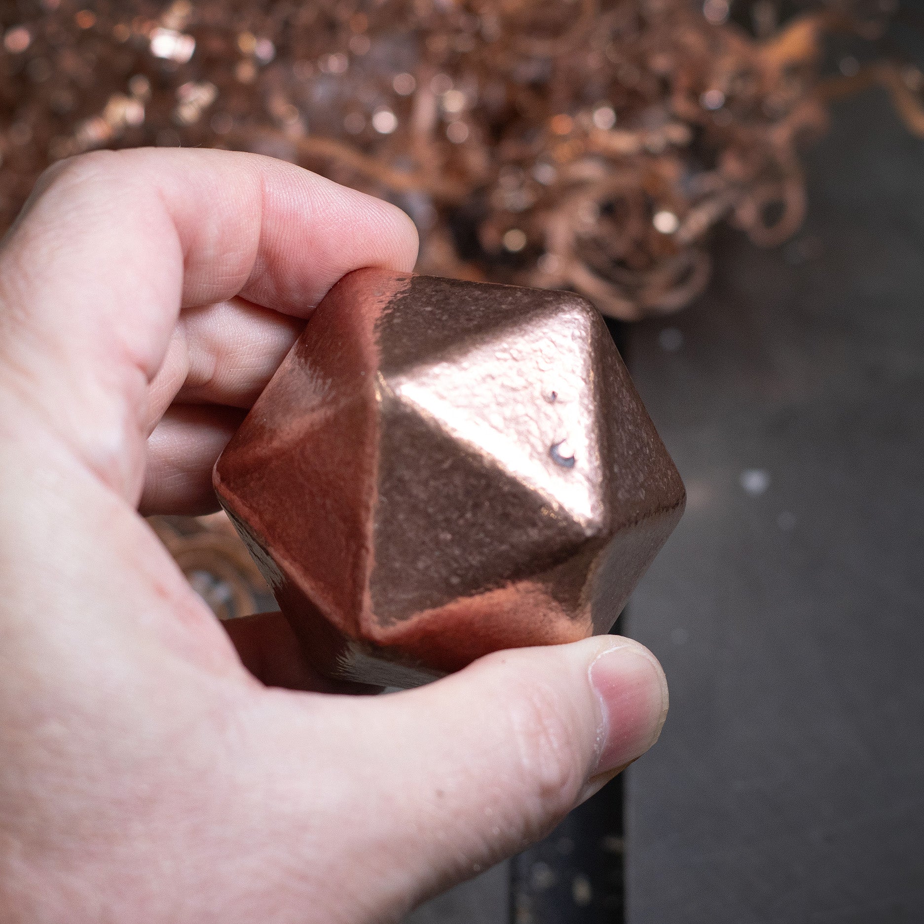 Shire Post Mint Copper Cast Icosahedron 