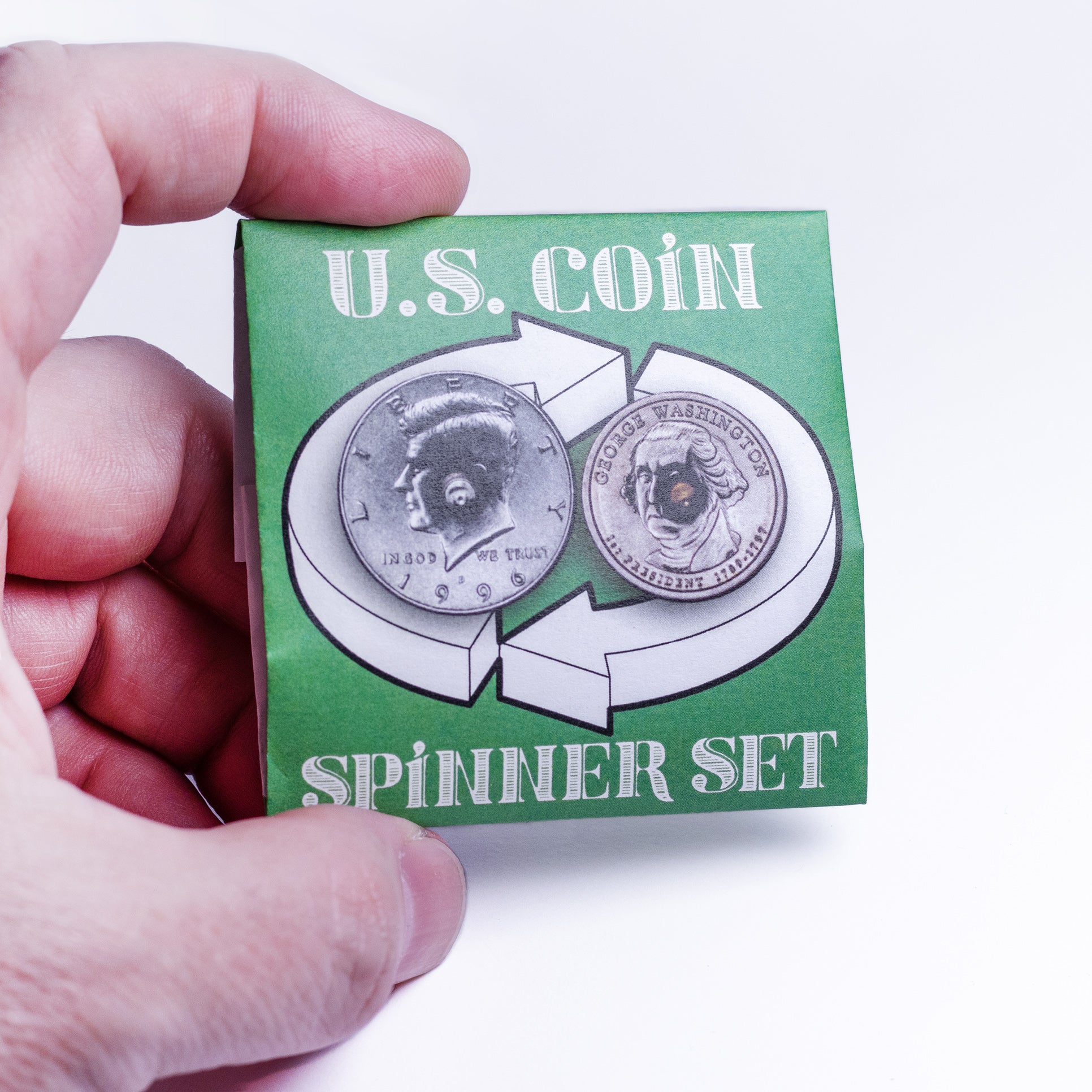 US Half Dollar and Golden Dollar spinner packaging 