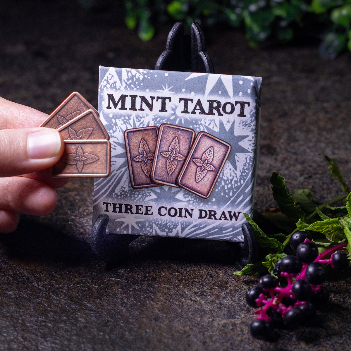Mint Copper Tarot Three Coin Draw