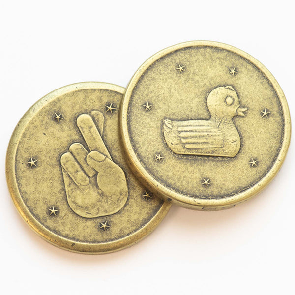 Lucky Duck Coin in Brass