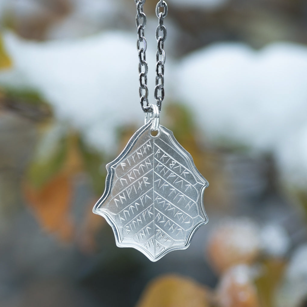 Elven Silver Leaf Winter Necklace