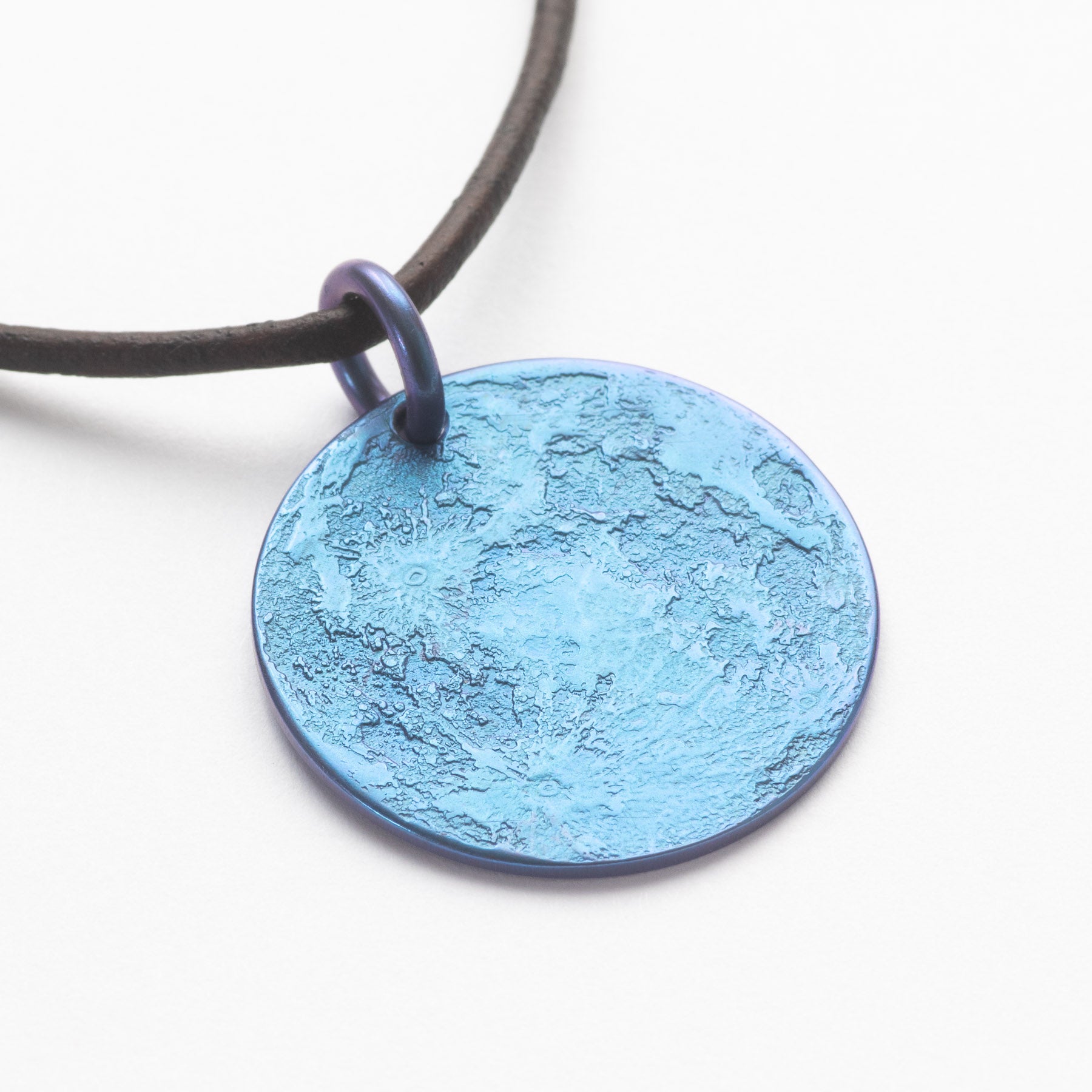 Blue Moon Necklace - 1" Anodized Niobium Charm or Pendant