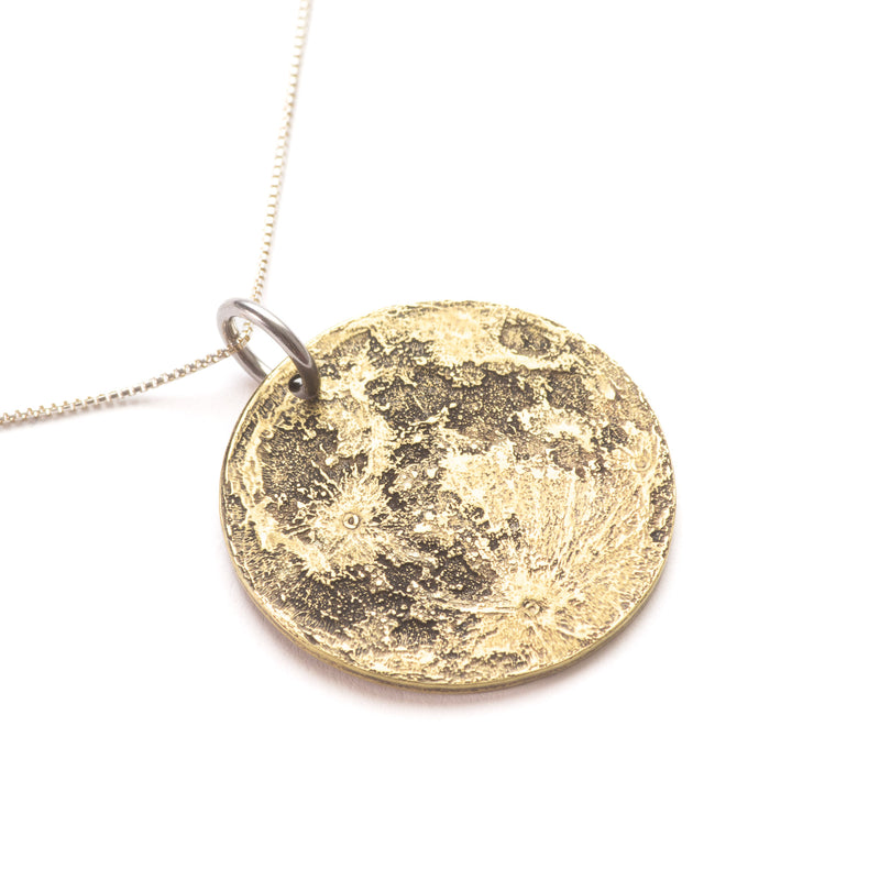 Harvest Moon Brass Necklace - 1" Pendant or Charm