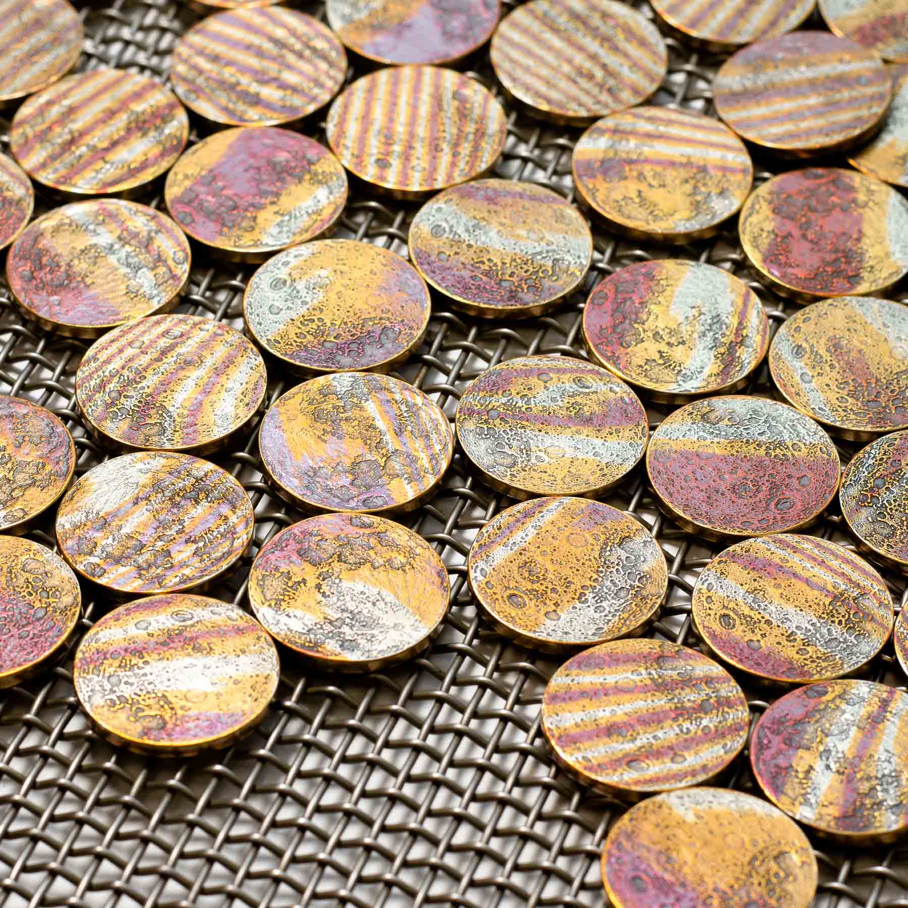 Mokume-Gane Moon Coin - 1"