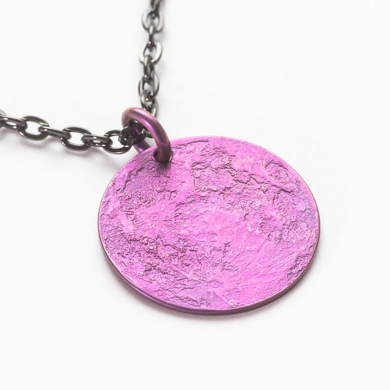Purple Moon Necklace - 1" Anodized Niobium Charm or Necklace