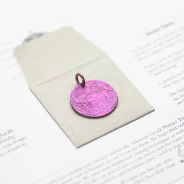 Purple Moon Necklace - 1" Anodized Niobium Charm or Necklace