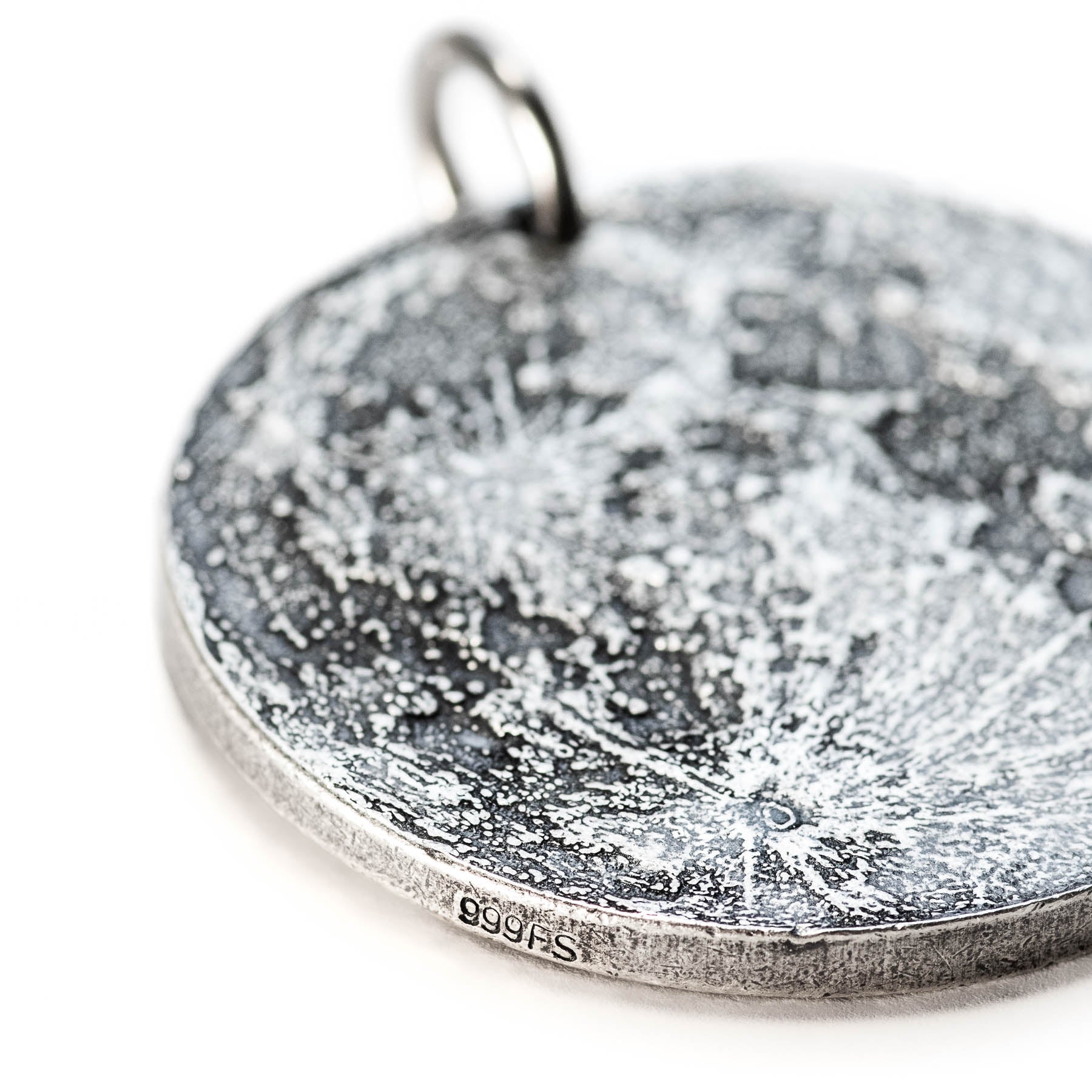 Silver Supermoon Necklace or Charm - Large 1.5 in / 38 mm