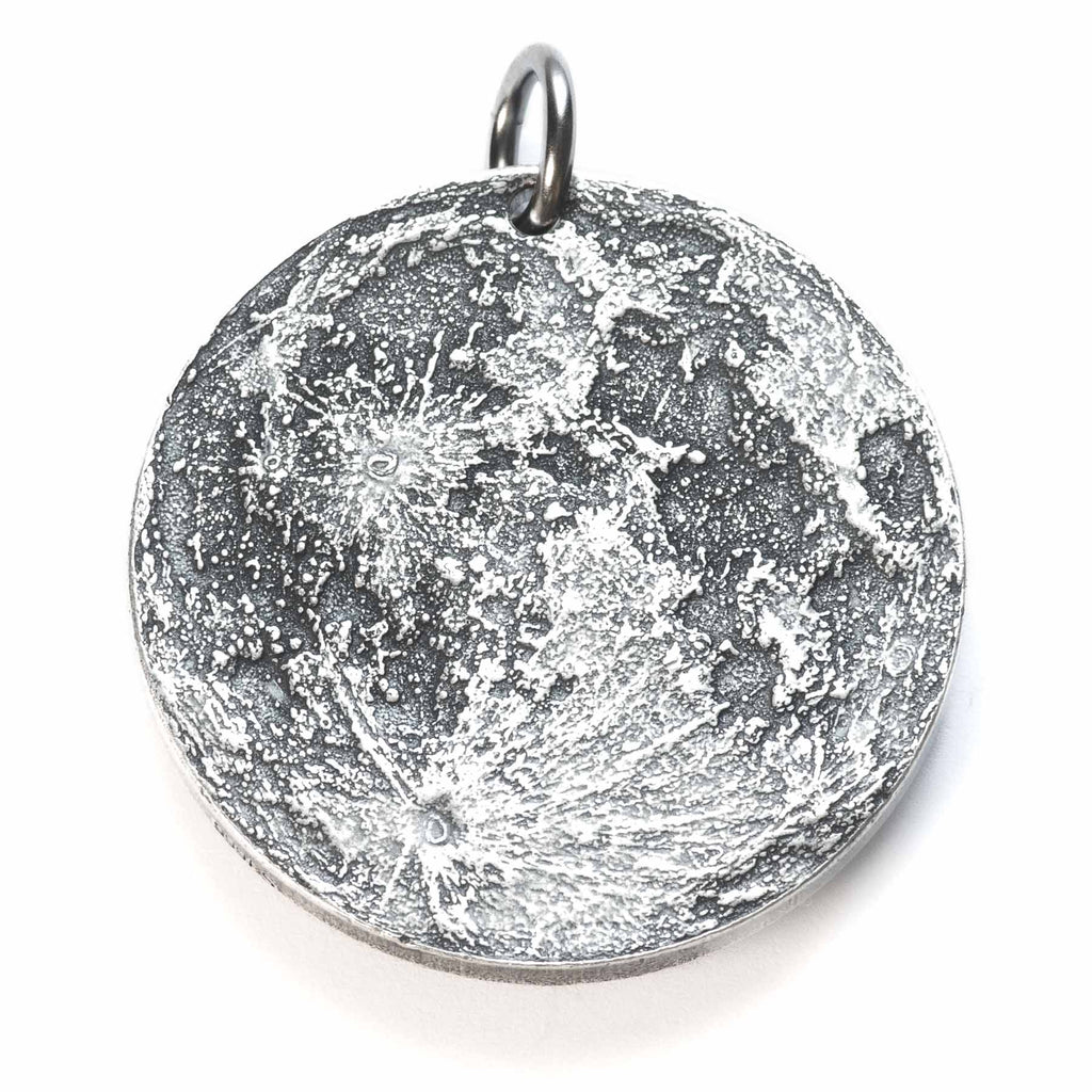 Silver Supermoon Necklace or Charm Large 1.5 inches 38 mm