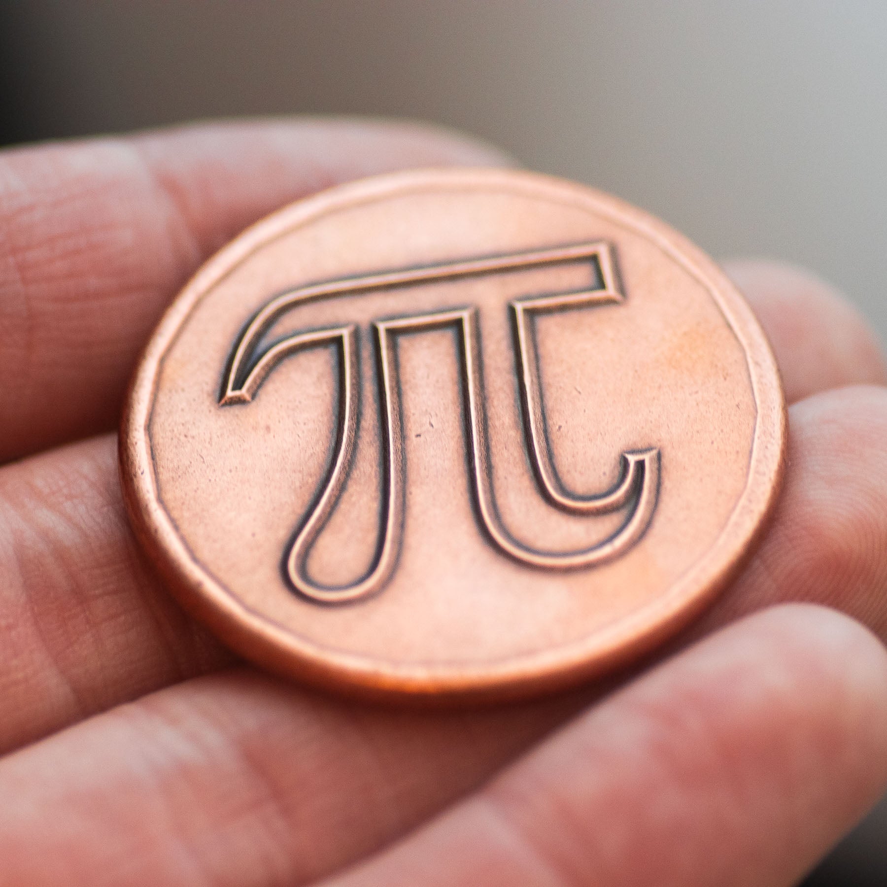 Pi 3.14 Coin in Copper