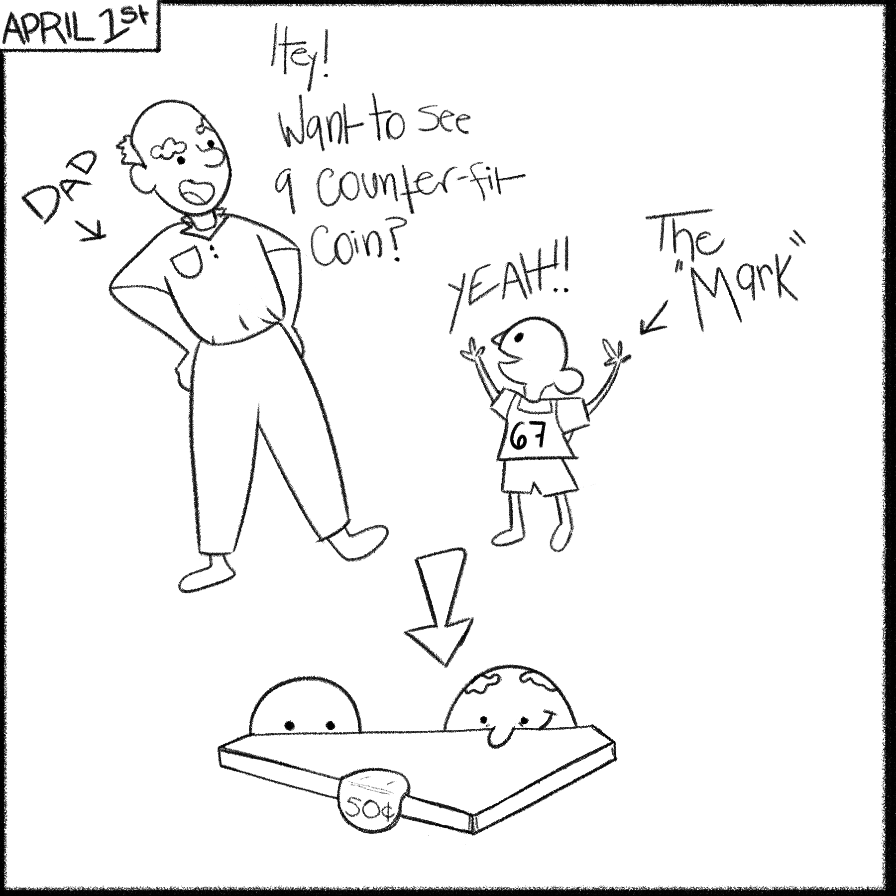 "Counter-Fit" Fifty-Cent Piece: Fits Right on the Counter!