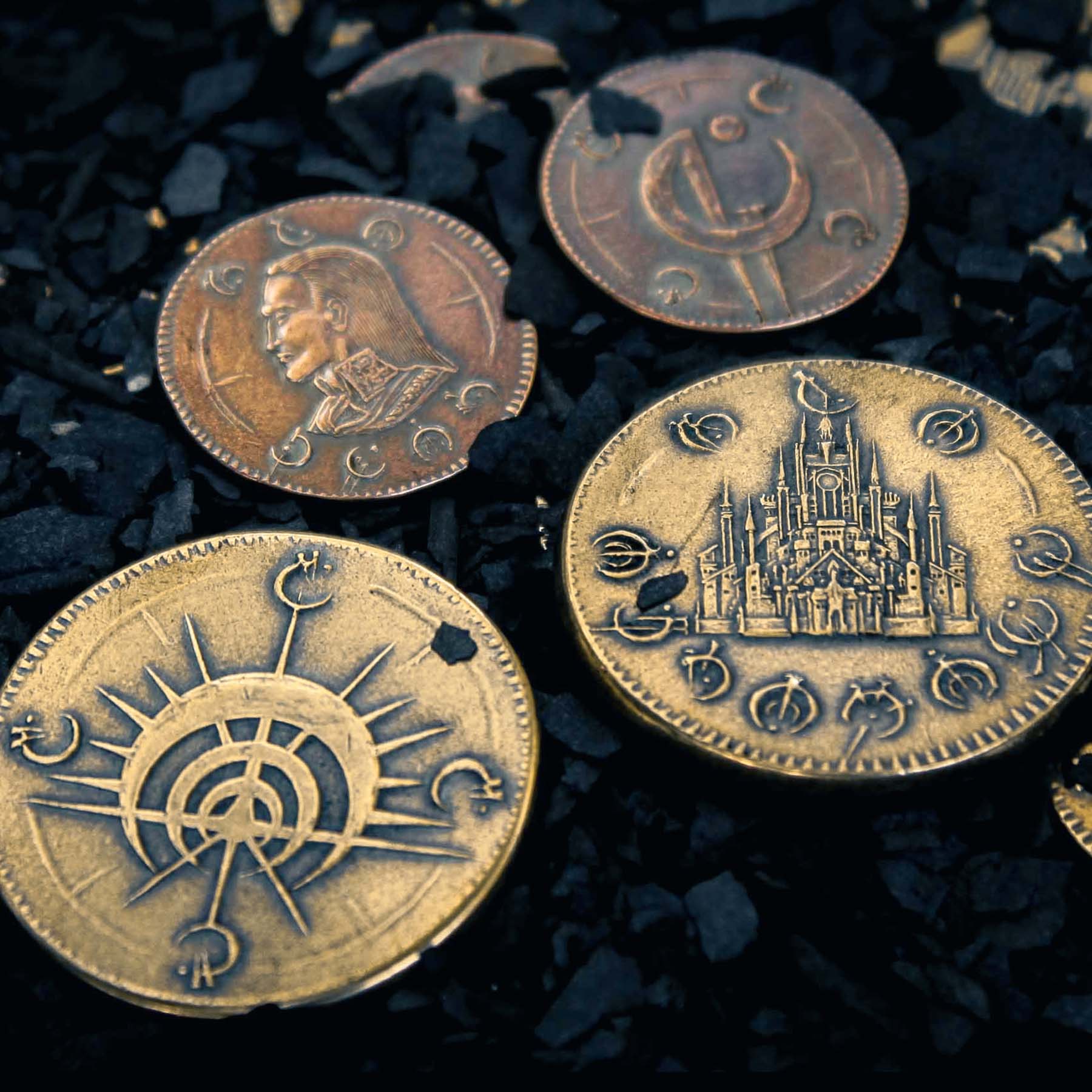 Mistborn coins - Golden Boxing and Copper Clip of The Final Empire - novels by Brandon Sanderson - coin by Shire Post Mint