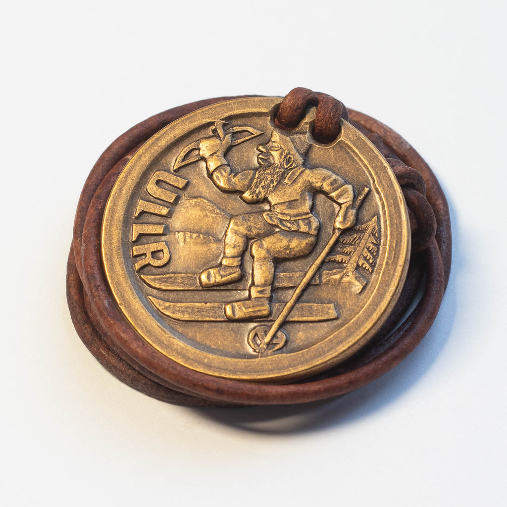 Ullr Vegvisir Bronze Leather Necklace