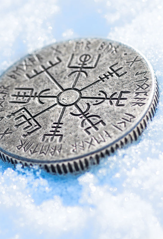 Silver Vegvisir Norse Wayfinder Coin Stave by Shire Post Mint