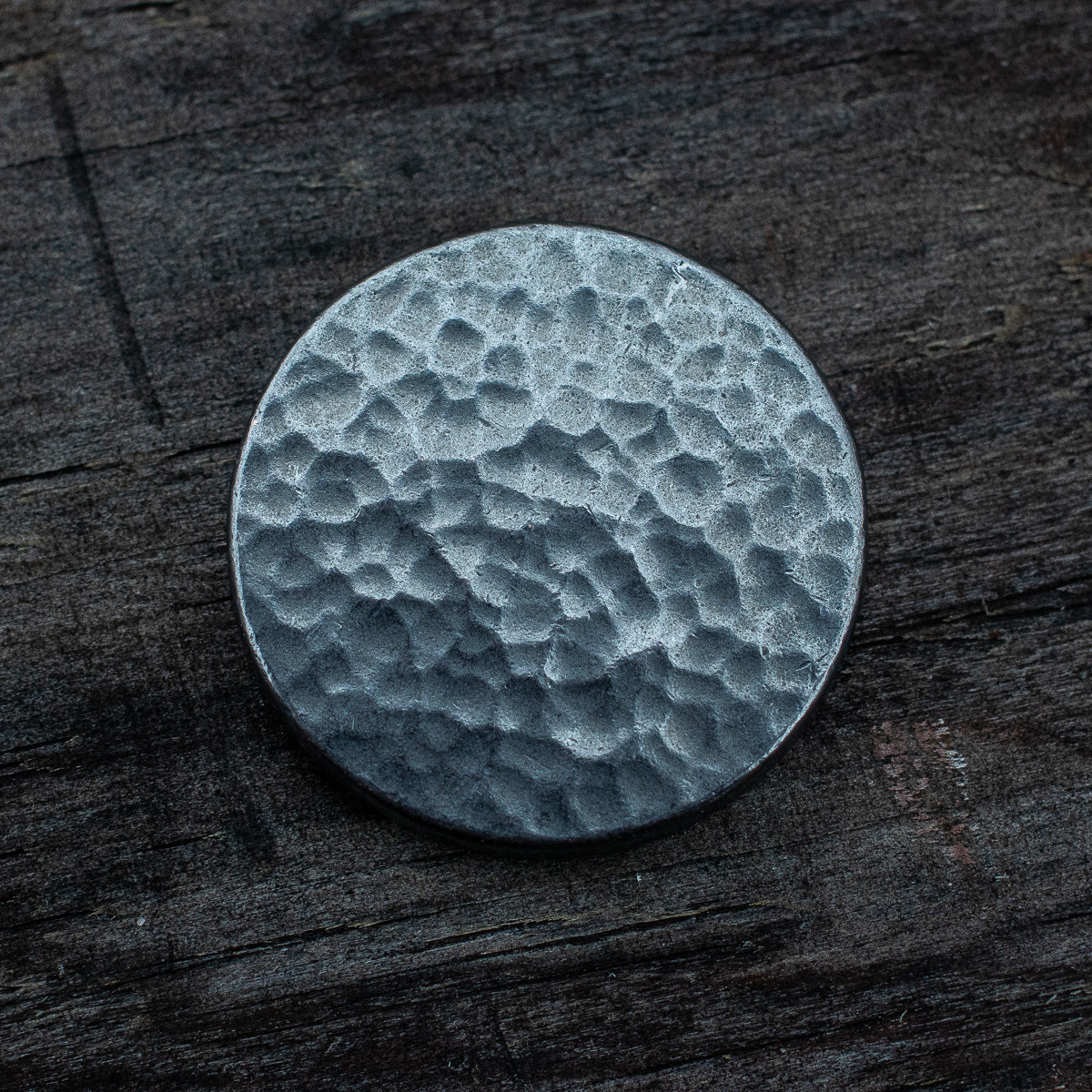 Hammered Copper Worry Stone in Blackened Finish