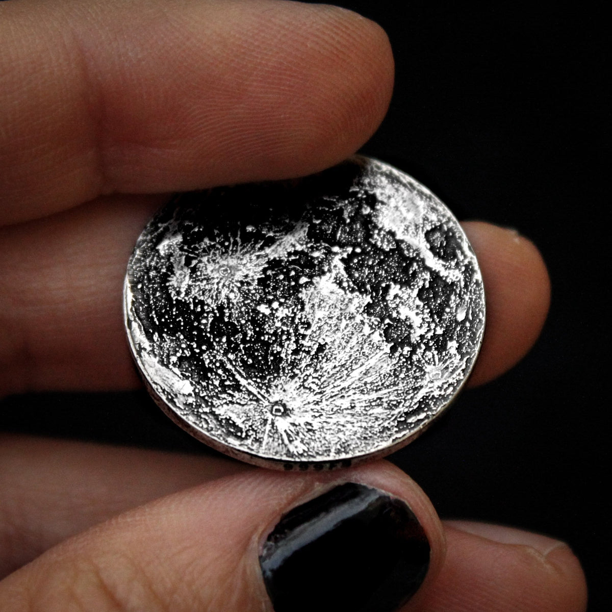 Full Moon Silver Coin - 1 in / 26 mm