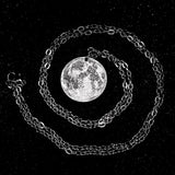 Full Moon Silver Necklace