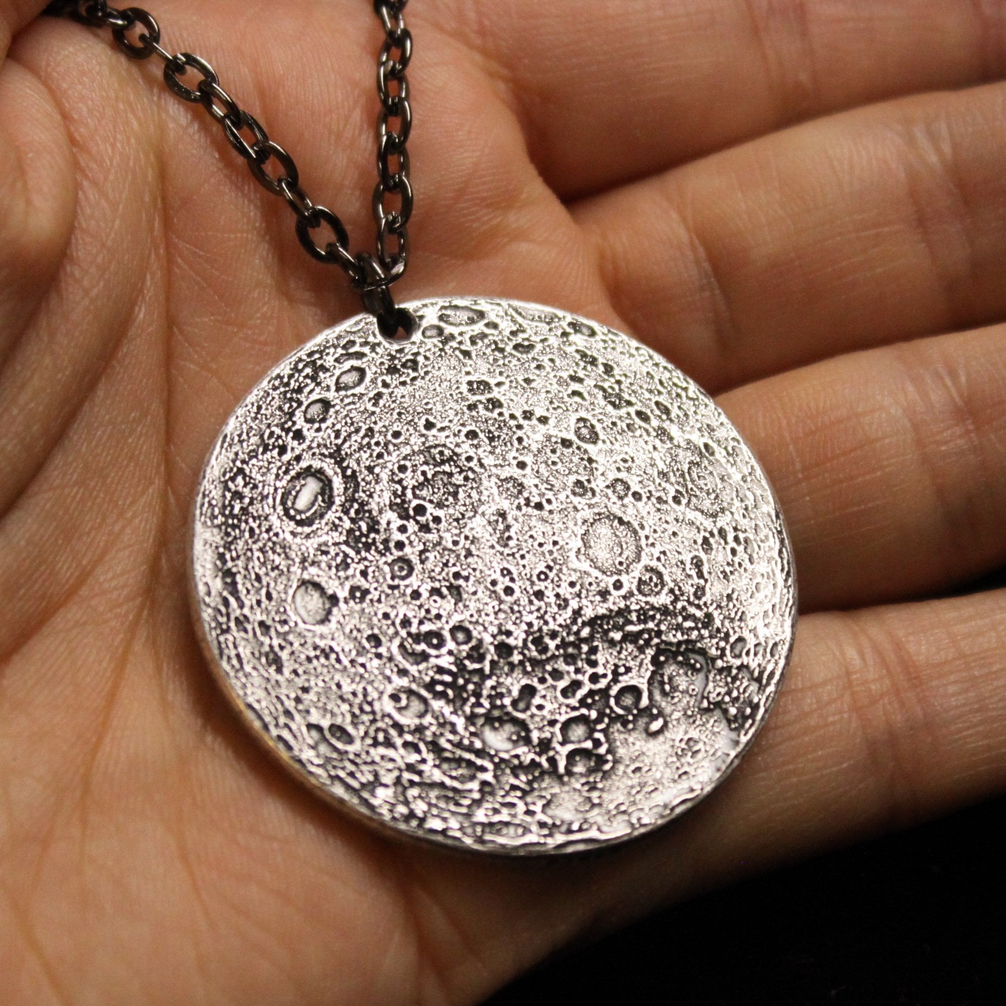 Full Moon 1 oz Silver Necklace on 30" chain by Shire Post Mint