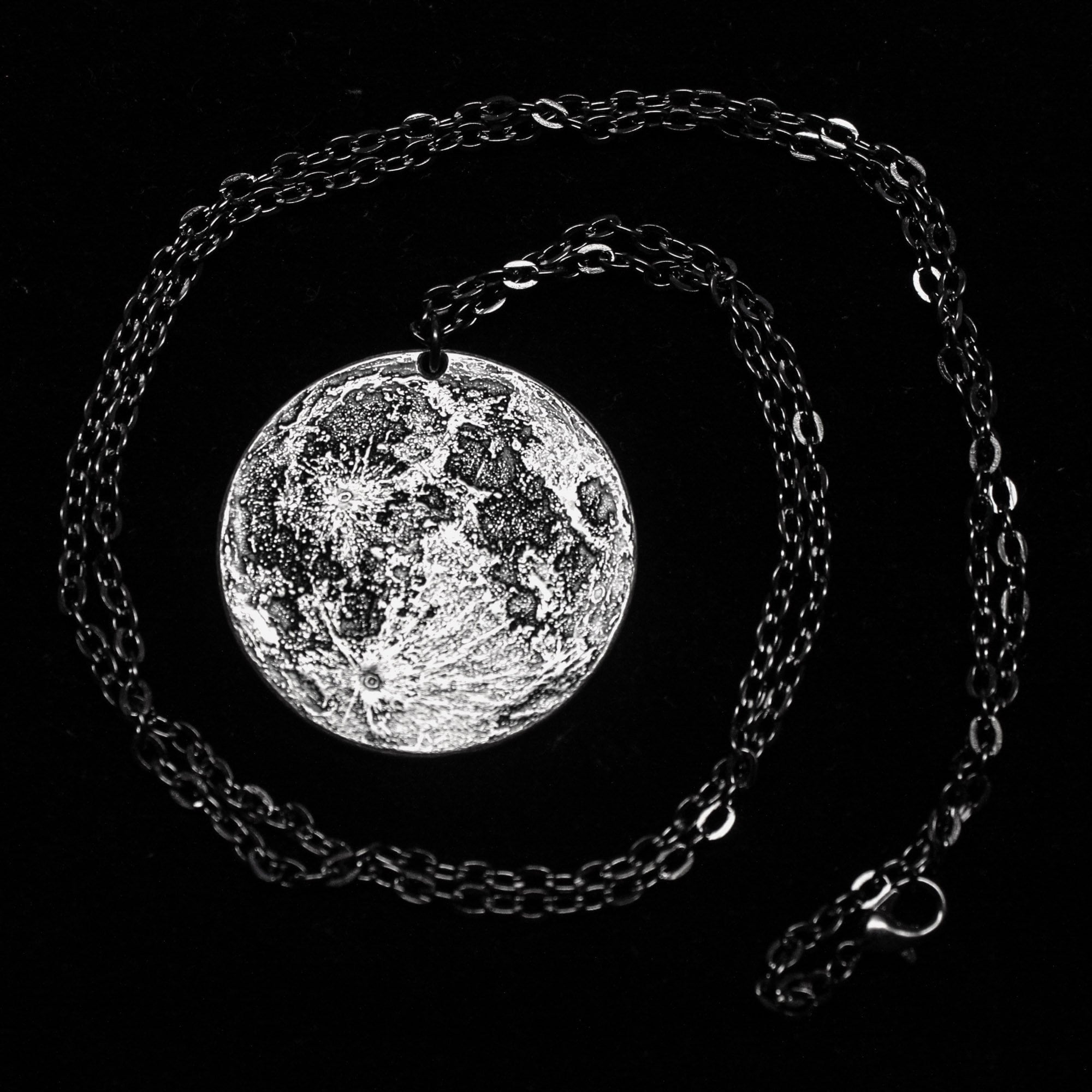 Full Moon 1 oz Silver Necklace on 30" chain by Shire Post Mint