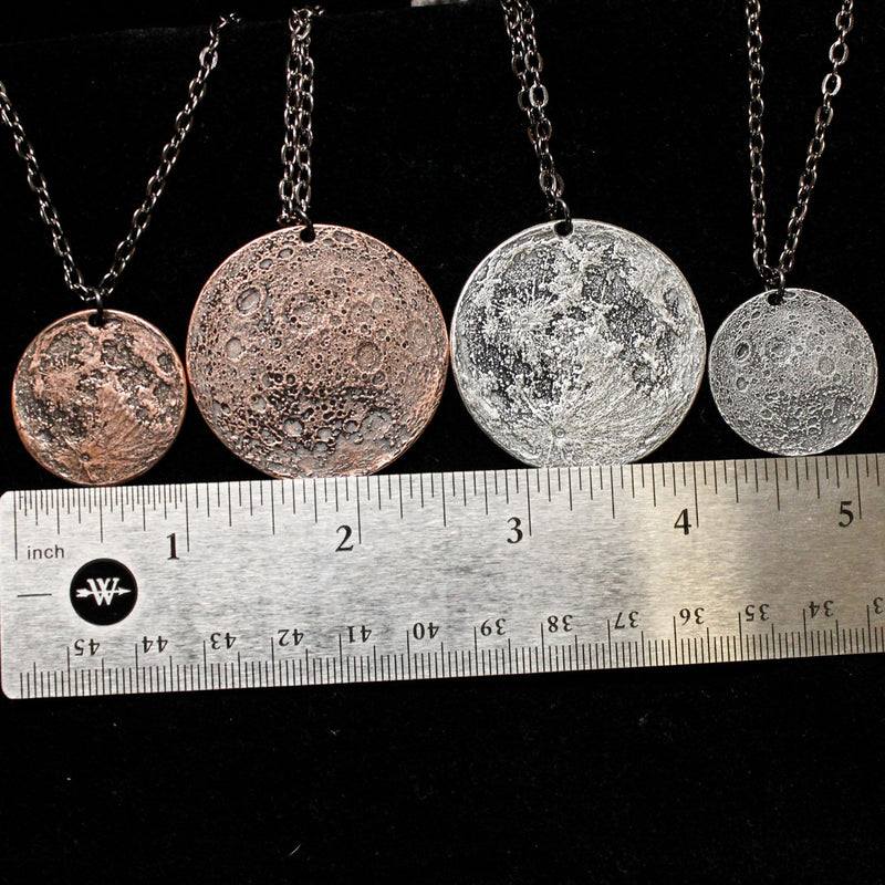 Copper Full Moon / Blood Moon Necklace on 30" Chain by Shire Post Mint 