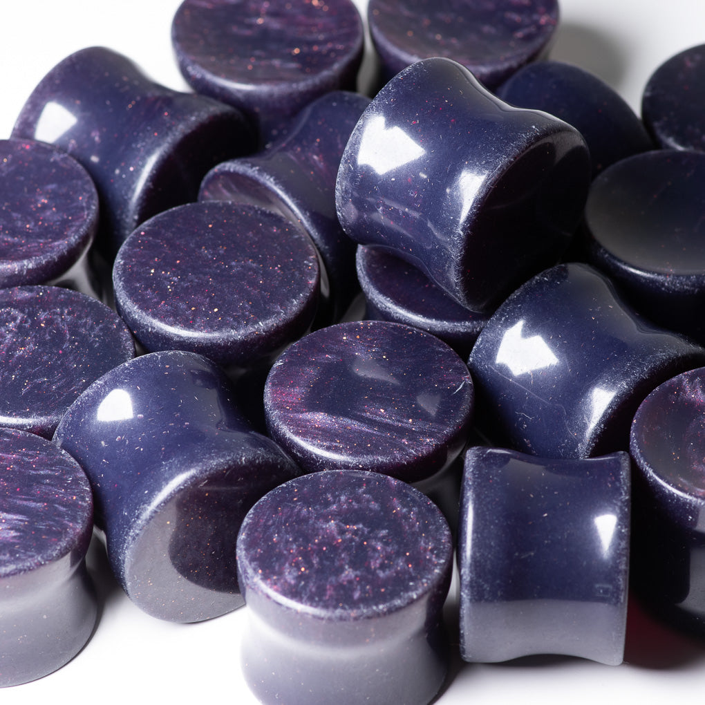 "The Beast" Deep Violet Multicolored Upcycled Bowling Ball Worry Stone