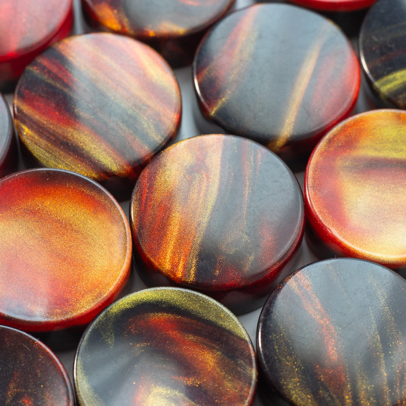 Dutch Red Gold and Black Upcycled Bowling Ball Worry Stone