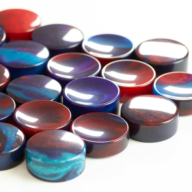 Jerry Multicolored Purple Blue & Red Upcycled Bowling Ball Worry Stone