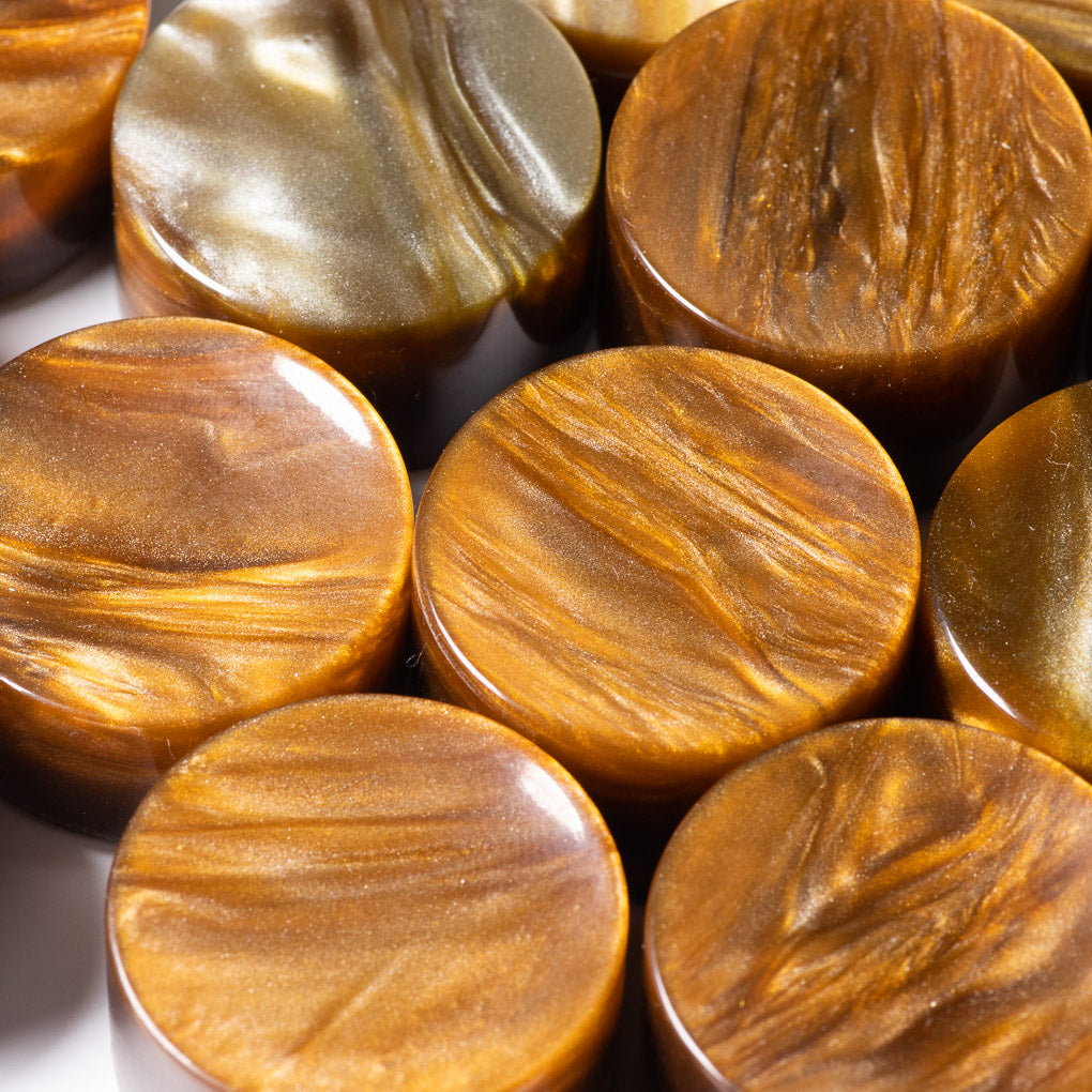Rick Gold Swirl Upcycled Bowling Ball Worry Stone